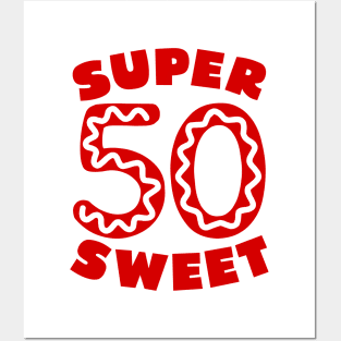 Super Sweet 50 Red Donut Icing Posters and Art